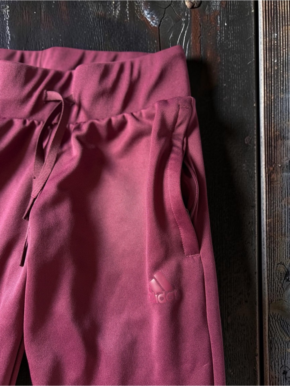 Adidas Track Pants Kids XS Burgundy Striped Hem Athletic Sweatpants - Picture 4 of 12